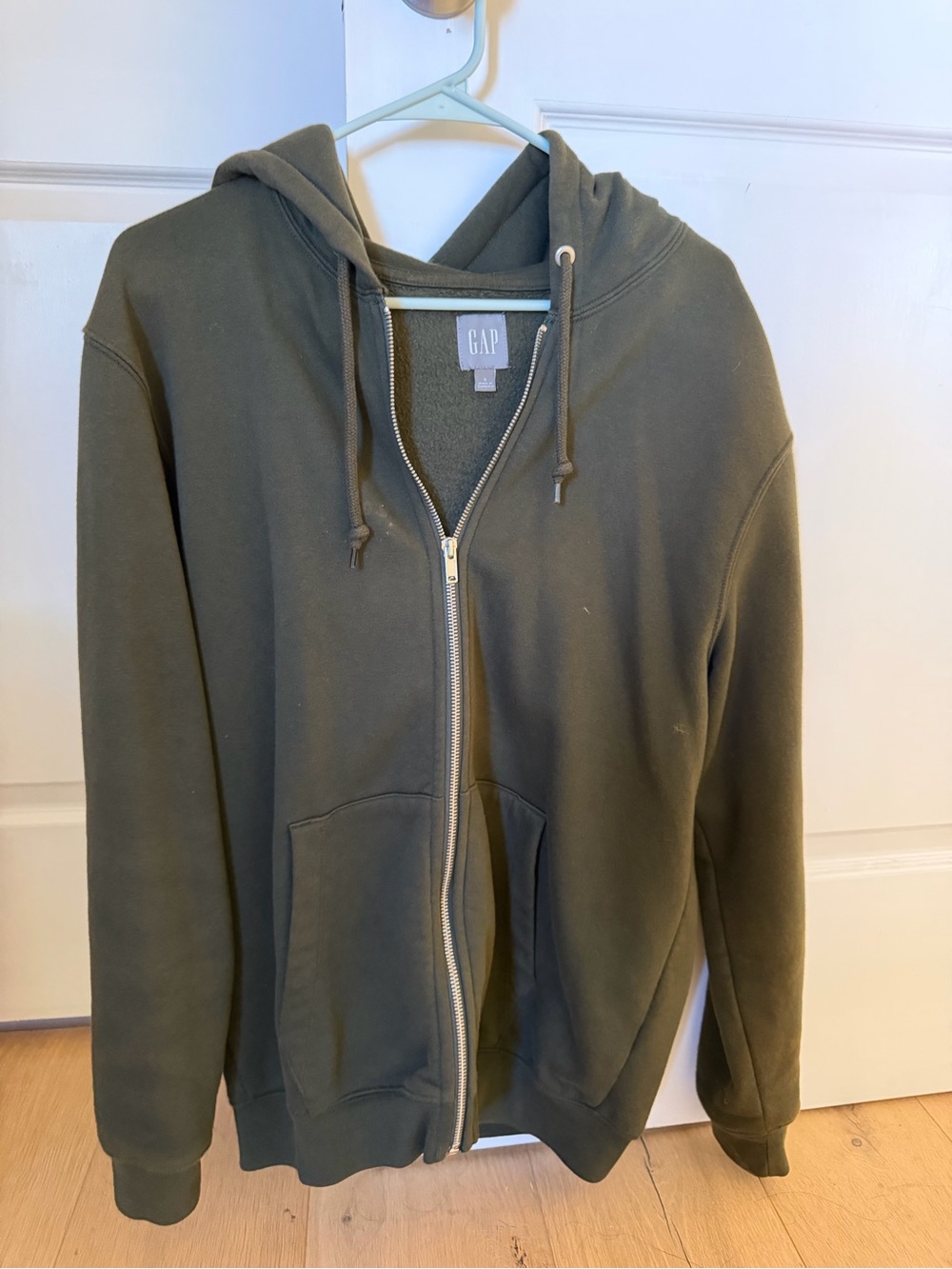 GAP Men's Olive Green Zip-Up Hoodie